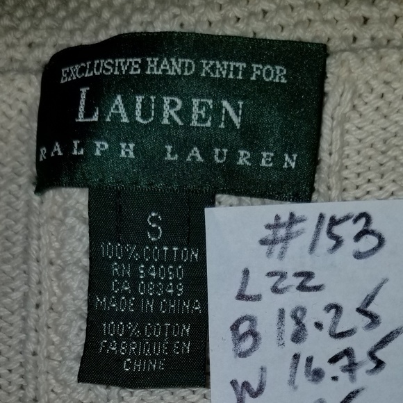 153 N W/O T S Exclusive Hand Knit for Ralph Laurel - Picture 10 of 16